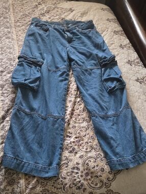 wild fable Light Blue Denim Cargo Jeans